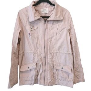 Ashley By 26 International Jacket Embroidered Pink Butterfly Floral Size Large